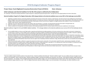 CFLR Ecological Indicator Progress Report