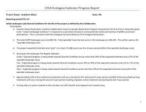 CFLR Ecological Indicator Progress Report