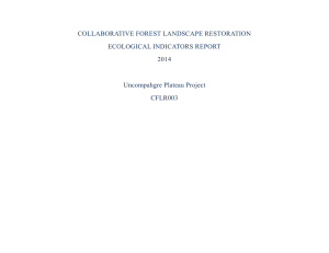 COLLABORATIVE FOREST LANDSCAPE RESTORATION ECOLOGICAL INDICATORS REPORT 2014