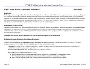 FY 14 CFLR Ecological Indicator Progress Report  State: Idaho