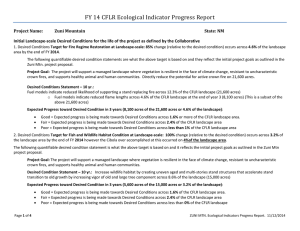 FY 14 CFLR Ecological Indicator Progress Report