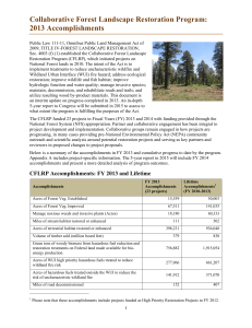 Collaborative Forest Landscape Restoration Program: 2013 Accomplishments
