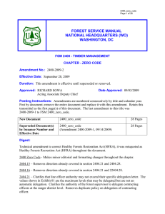 FOREST SERVICE MANUAL NATIONAL HEADQUARTERS (WO) WASHINGTON, DC