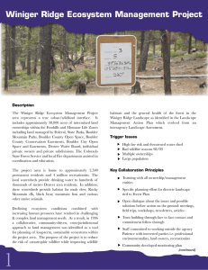 Winiger Ridge Ecosystem Management Project