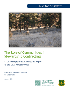 The Role of Communities in Stewardship Contracting Monitoring Report