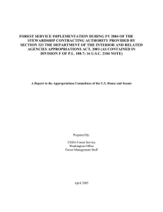 FOREST SERVICE IMPLEMENTATION DURING FY 2004 OF THE