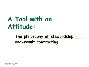 A Tool with an Attitude: The philosophy of stewardship end-result contracting