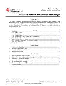 AN-1205 Electrical Performance of Packages Application Report