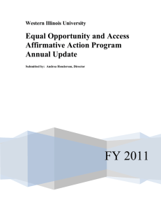 FY 2011 Equal Opportunity and Access Affirmative Action Program Annual Update