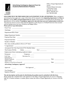 Advertising Contingency Approval Form for Academic/Administrative Positions