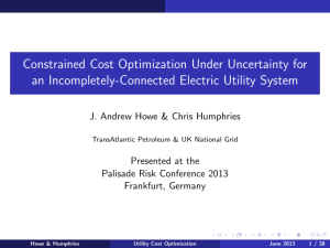 Constrained Cost Optimization Under Uncertainty for an Incompletely-Connected Electric Utility System