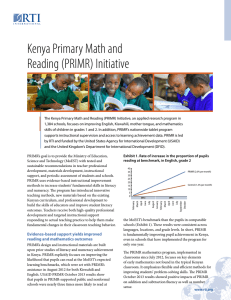 Kenya Primary Math and Reading (PRIMR) Initiative