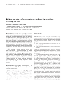 Edit automata: enforcement mechanisms for run-time security policies