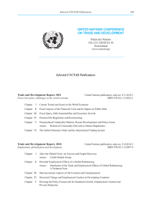united nations ConferenCe on trade and development Selected UNCTAD Publications