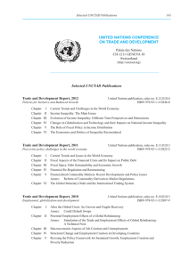 UNITED NATIONS CONFERENCE ON TRADE AND DEVELOPMENT Selected UNCTAD Publications