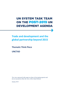 Trade and development and the global partnership beyond 2015  Thematic Think Piece