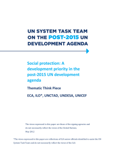 Social protection: A development priority in the post-2015 UN development agenda