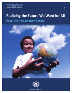 Realizing the Future We Want for All  Report to the Secretary-General