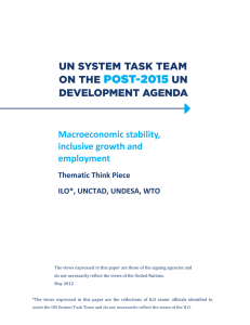 Macroeconomic stability, inclusive growth and employment Thematic Think Piece