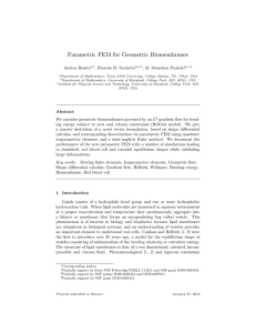 Parametric FEM for Geometric Biomembranes Andrea Bonito , Ricardo H. Nochetto