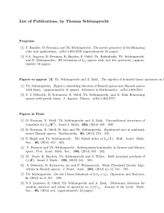 List of Publications, by Thomas Schlumprecht