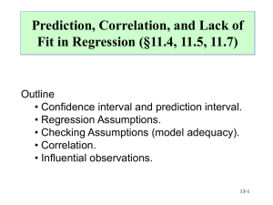 Prediction, Correlation, and Lack of Fit in Regression (§11.4, 11.5, 11.7)