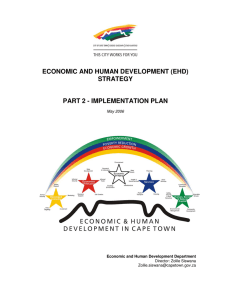 ECONOMIC AND HUMAN DEVELOPMENT (EHD) STRATEGY PART 2 - IMPLEMENTATION PLAN