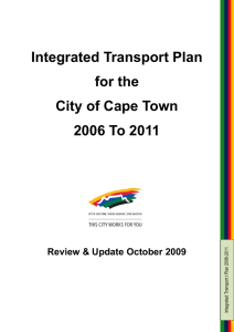Integrated Transport Plan for the City of Cape Town 2006 To 2011