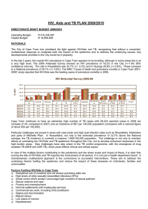 HIV, Aids and TB PLAN 2009/2010