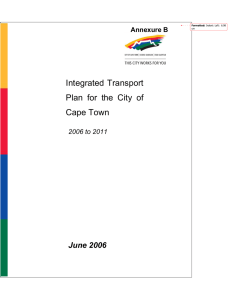 Integrated Transport Plan  for  the  City  of