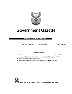 Government Gazette 32000 No. REPUBLIC OF SOUTH AFRICA