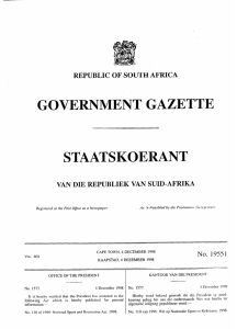 GOVERNMENT  GAZETTE STAATSKOERANT REPUBLIC  OF  SOUTH  AFRICA