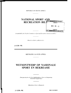 l=====+ NATIONAL SPORT AND RECREATION BIL ?