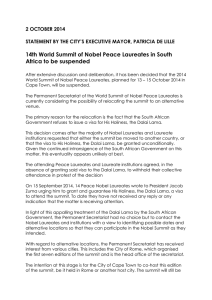 14th World Summit of Nobel Peace Laureates in South