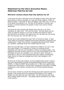Statement by the City’s Executive Mayor, Alderman Patricia de Lille