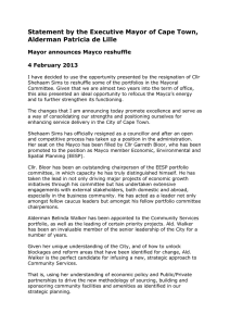 Statement by the Executive Mayor of Cape Town, 4 February 2013