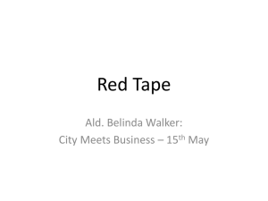 Red Tape Ald. Belinda Walker: City Meets Business – 15 May