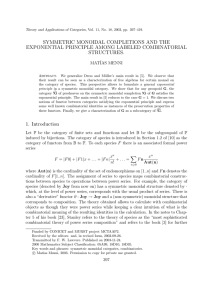 SYMMETRIC MONOIDAL COMPLETIONS AND THE EXPONENTIAL PRINCIPLE AMONG LABELED COMBINATORIAL STRUCTURES. MAT´IAS MENNI