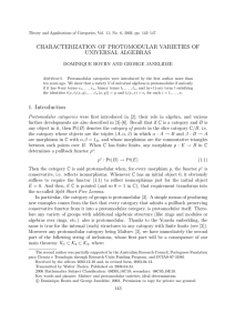 CHARACTERIZATION OF PROTOMODULAR VARIETIES OF UNIVERSAL ALGEBRAS DOMINIQUE BOURN AND GEORGE JANELIDZE