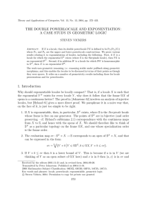 THE DOUBLE POWERLOCALE AND EXPONENTIATION: A CASE STUDY IN GEOMETRIC LOGIC