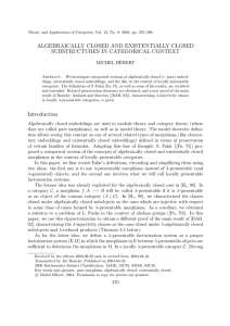ALGEBRAICALLY CLOSED AND EXISTENTIALLY CLOSED SUBSTRUCTURES IN CATEGORICAL CONTEXT MICHEL H´ EBERT