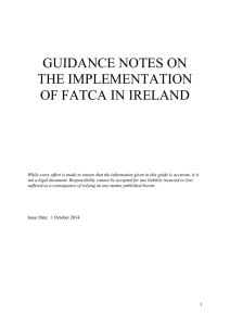 GUIDANCE NOTES ON THE IMPLEMENTATION OF FATCA IN IRELAND