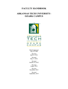 FACULTY HANDBOOK  ARKANSAS TECH UNIVERSITY- OZARK CAMPUS