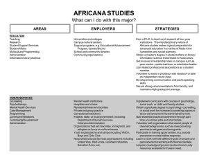 AFRICANA STUDIES What can I do with this major? STRATEGIES EMPLOYERS