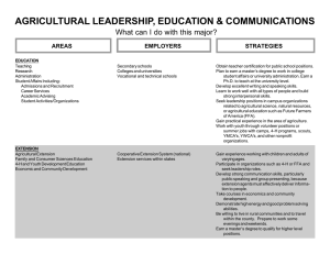 AGRICULTURAL LEADERSHIP, EDUCATION &amp; COMMUNICATIONS STRATEGIES AREAS