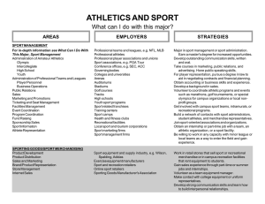 ATHLETICS AND SPORT What can I do with this major? STRATEGIES AREAS