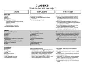 CLASSICS What can I do with this major? STRATEGIES AREAS