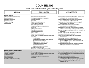 COUNSELING What can I do with this graduate degree? STRATEGIES AREAS