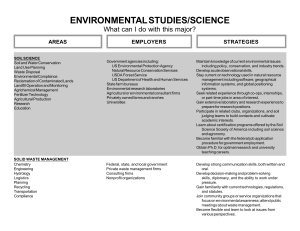ENVIRONMENTAL STUDIES/SCIENCE What can I do with this major? STRATEGIES AREAS