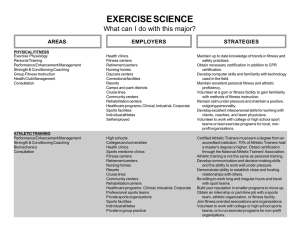 EXERCISE SCIENCE What can I do with this major? STRATEGIES AREAS